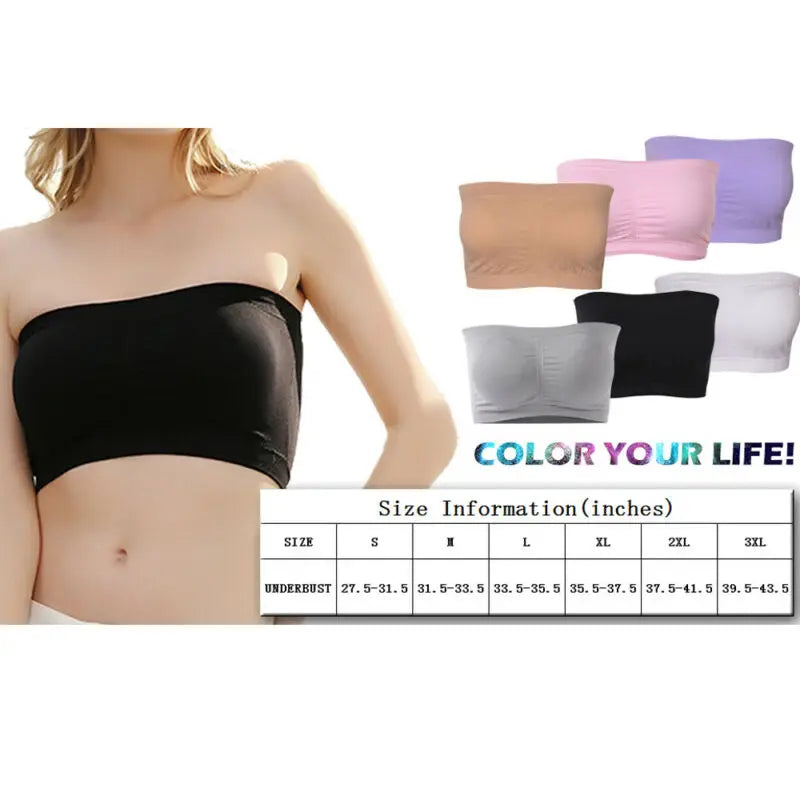 Double Layers Plus Size Strapless Bra Bandeau