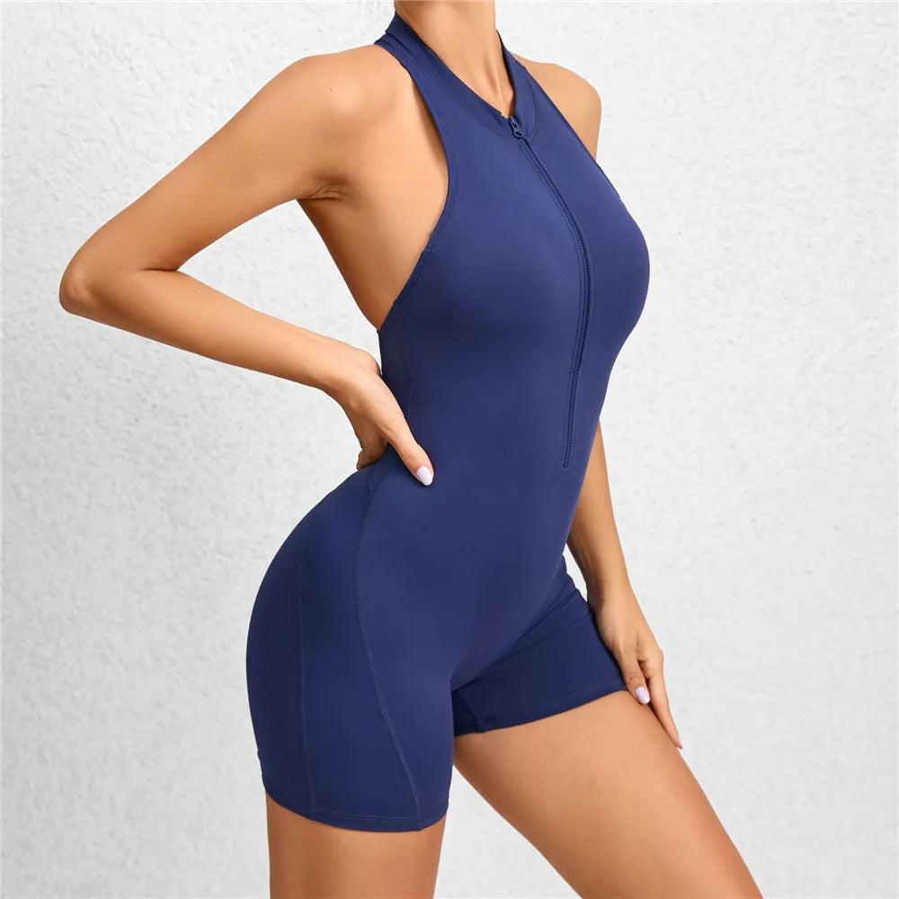 Booty and Bra's Yoga Zipper Short Jumpsuit – One-Piece