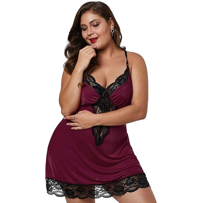 Spaghetti Straps Bedtime Lace Nightgown