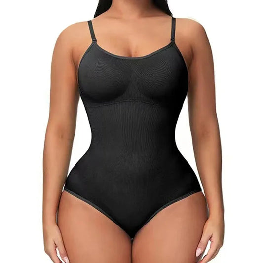 V Neck Spaghetti Strap Thong Bodysuit