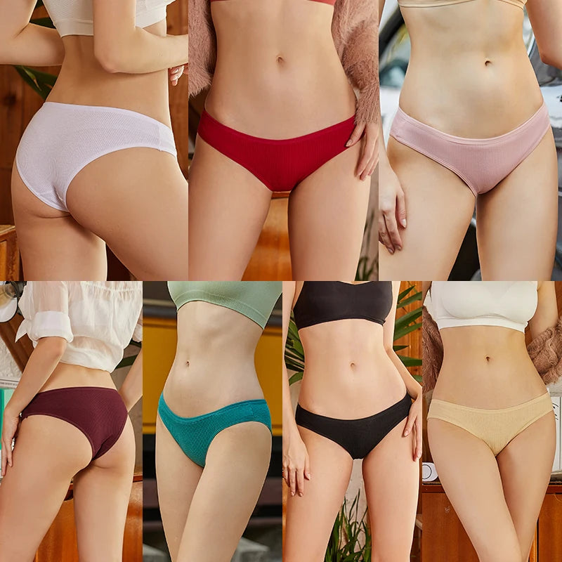 Low-Rise Waffle Cotton Briefs (3Pcs)