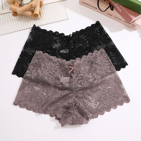 3PCS Floral Lace Boyshort Panty Set